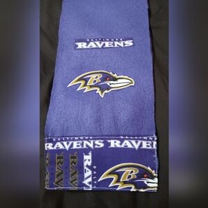 NWT Handcrafted Baltimore Ravens Fleece Hooded Scarf by Lady E.